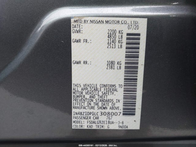 1N4BZ1DP1LC308007 Nissan Leaf Sl Plus 62 Kwh
