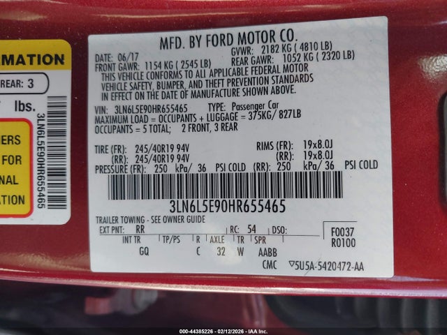 3LN6L5E90HR655465 Lincoln Mkz Reserve