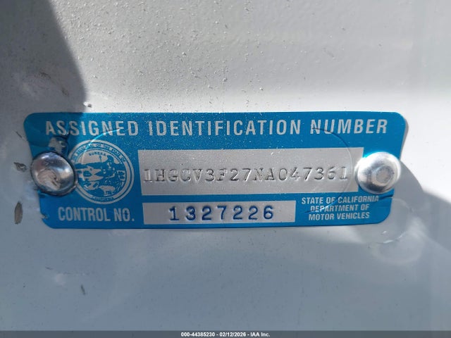 1HGCV3F27NA047361 Honda Accord Hybrid Sport