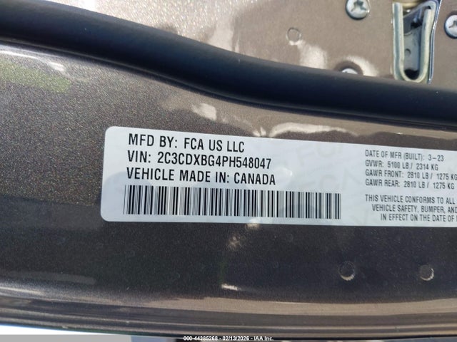 Aukcja sprzedaży 2023 Dodge Charger Sxt, vin: 2C3CDXBG4PH548047, numer aukcji: 44385268