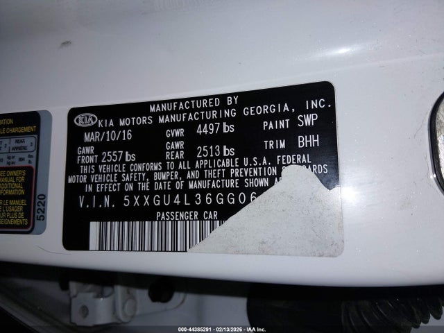 5XXGU4L36GG062169 KIA OPTIMA EX
