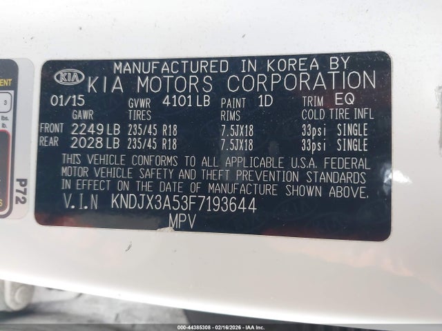 KIA Soul ! 2015 KNDJX3A53F7193644 Image 9