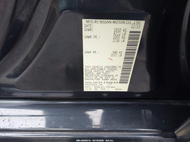 Aukcja sprzedaży 2014 Nissan Altima 2.5/2.5 S/2.5 Sl/2.5 Sv, vin: 1N4AL3AP2EN330649, numer aukcji: 44385314