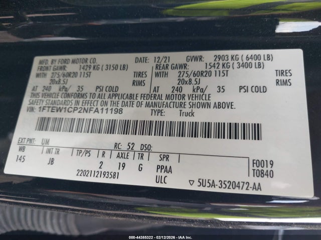 2022 FORD F-150 1FTEW1CP2NFA11198 Photo 8