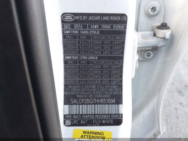 2017 LAND ROVER DISCOVERY SPORT SALCP2BG7HH651694 Photo 8