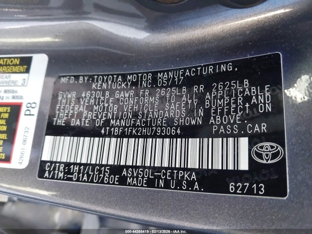 Продаж на аукціоні авто 2017 Toyota Camry Xse, vin: 4T1BF1FK2HU793064, номер лоту: 44385419