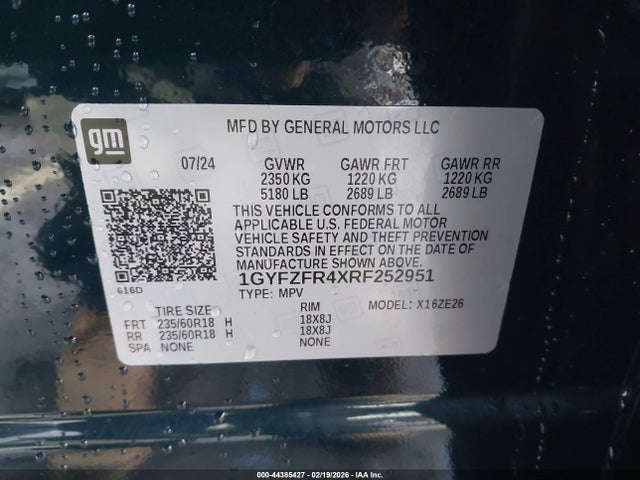 Продаж на аукціоні авто 2024 Cadillac Xt4 Awd Sport, vin: 1GYFZFR4XRF252951, номер лоту: 44385427