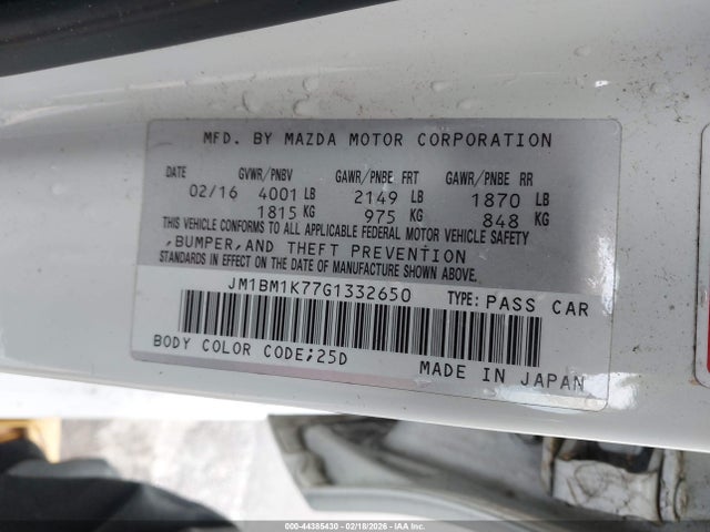 JM1BM1K77G1332650 Mazda Mazda3 I Sport