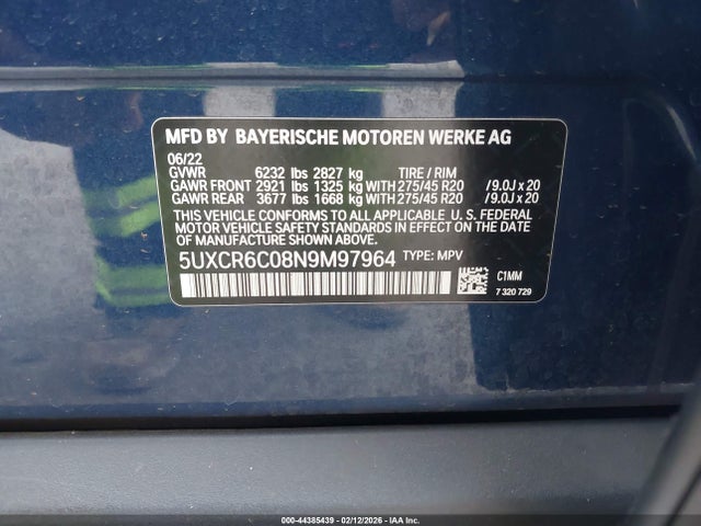 2022 BMW X5 5UXCR6C08N9M97964 Photo 8