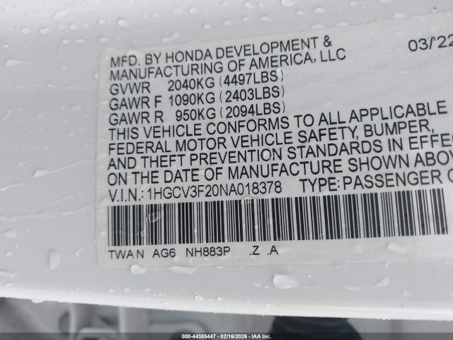 2022 HONDA ACCORD HYBRID 1HGCV3F20NA018378 Photo 8