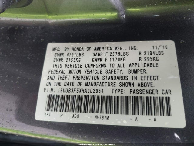19UUB3F5XHA002054 Acura Tlx Technology Package