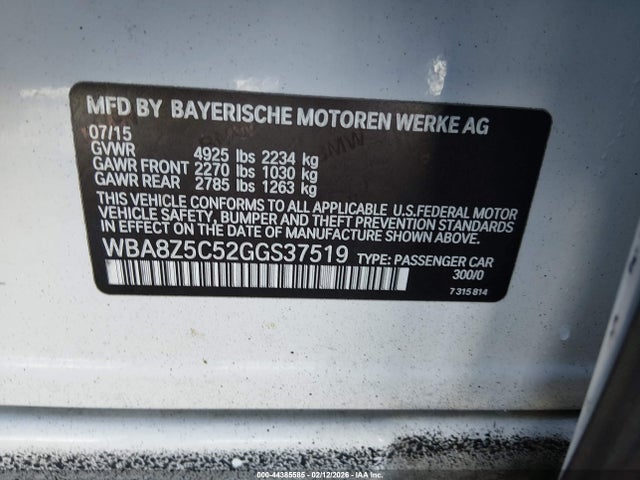 2016 BMW 328I GRAN TURISMO WBA8Z5C52GGS37519 Photo 8