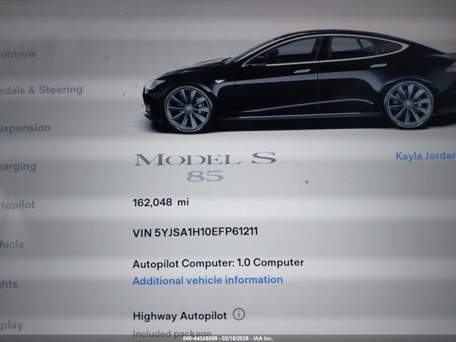 2014 TESLA MODEL S 5YJSA1H10EFP61211 Photo 6