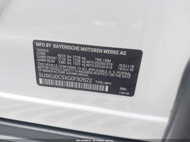 5UXKU0C5XG0F92622 BMW X6 Sdrive35i