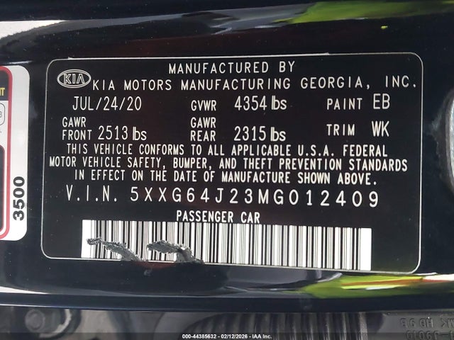 5XXG64J23MG012409 KIA K5 Gt-line