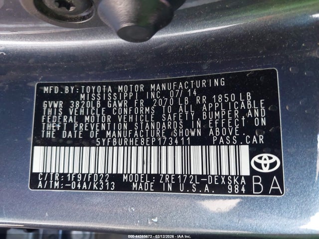 Toyota Corolla S Plus 2014 5YFBURHE8EP173411 Image 9