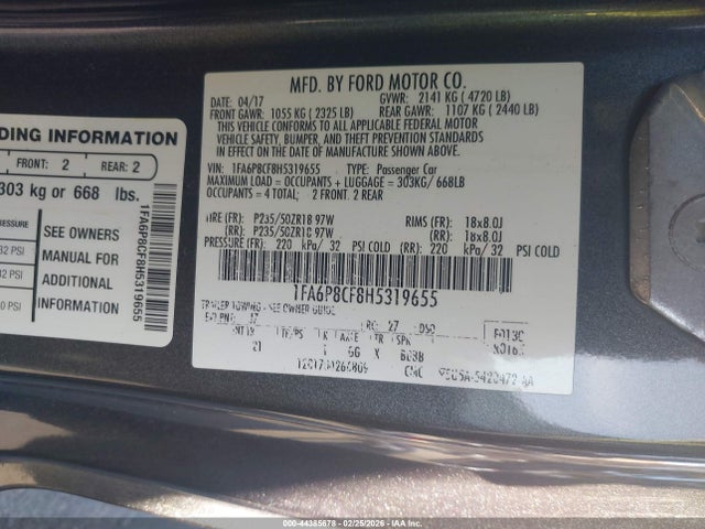 Ford MUSTANG GT 2017 1FA6P8CF8H5319655 Image 9