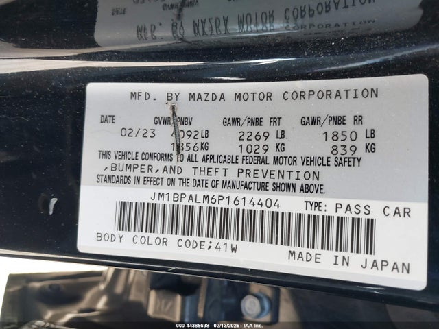 Aukcja sprzedaży 2023 Mazda Mazda3 2.5 S Preferred, vin: JM1BPALM6P1614404, numer aukcji: 44385698