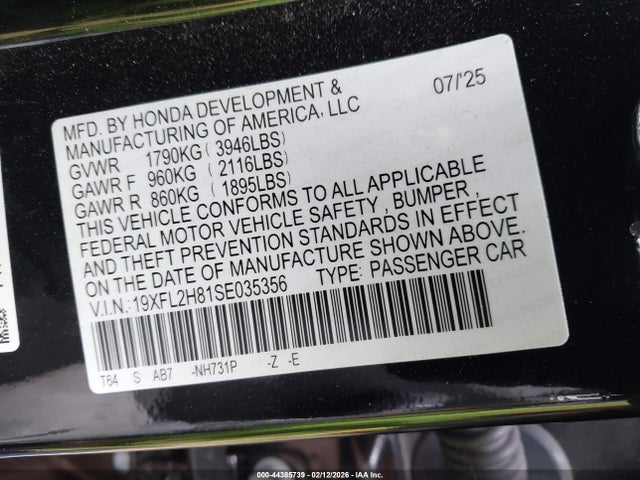 19XFL2H81SE035356 Honda Civic Sedan Sport