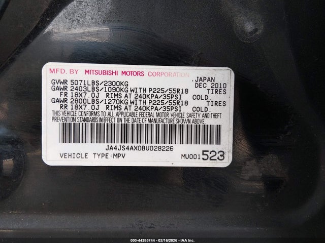 Продаж на аукціоні авто 2011 Mitsubishi Outlander Xls, vin: JA4JS4AX0BU028226, номер лоту: 44385744