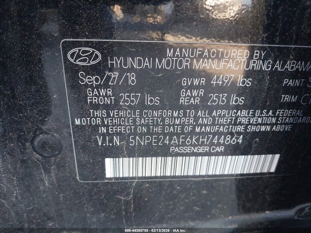 Hyundai SONATA SE 2019 5NPE24AF6KH744864 Image 9