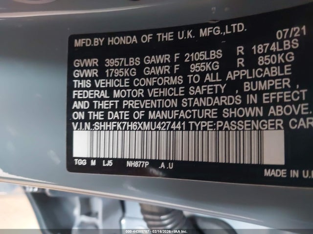 SHHFK7H6XMU427441 Honda CIVIC EX