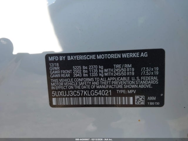 2019 BMW X4 5UXUJ3C57KLG54021 Photo 8