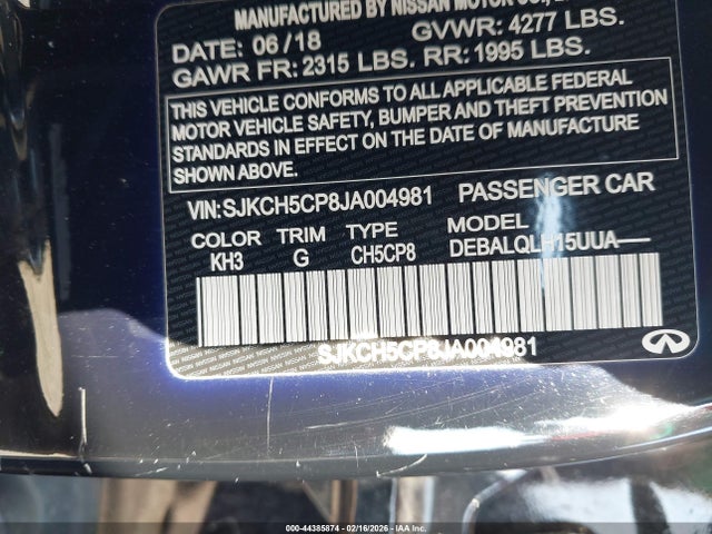 Продаж на аукціоні авто 2018 Infiniti Qx30 Luxe, vin: SJKCH5CP8JA004981, номер лоту: 44385874