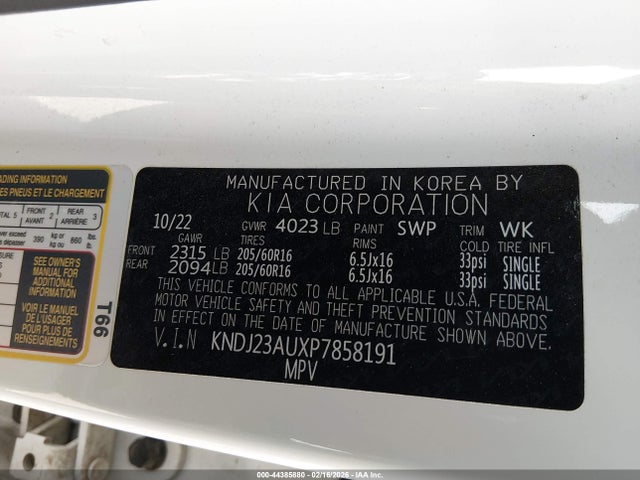 Aukcja sprzedaży 2023 Kia Soul Lx, vin: KNDJ23AUXP7858191, numer aukcji: 44385880