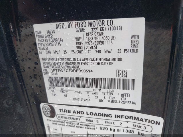 2013 FORD F-150 1FTFW1CF3DFD90514 Photo 8