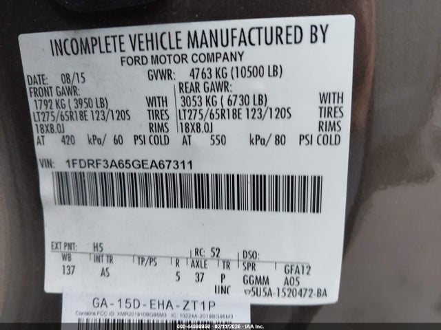 Ford F-350 Xl 2016 1FDRF3A65GEA67311 Image 8