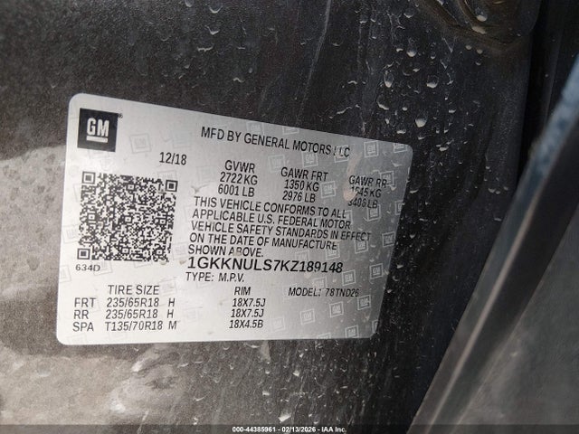 2019 GMC ACADIA 1GKKNULS7KZ189148 Photo 8