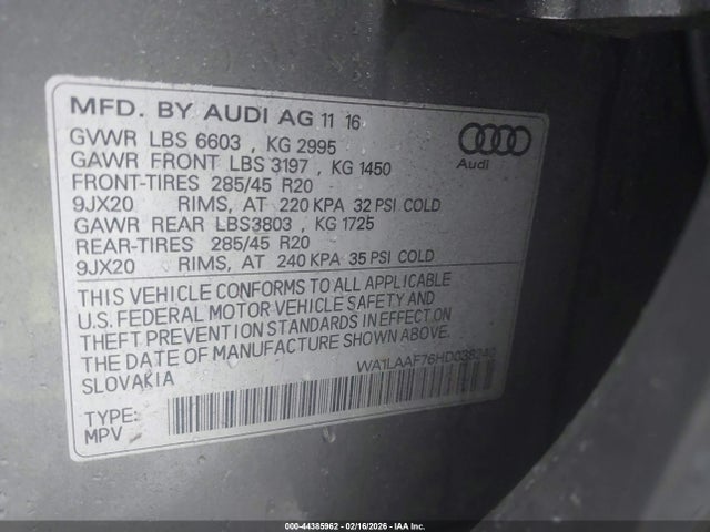 2017 AUDI Q7 WA1LAAF76HD038240 Photo 8