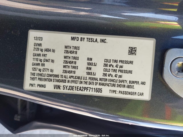 2023 TESLA MODEL 3 5YJ3E1EA2PF711605 Photo 8