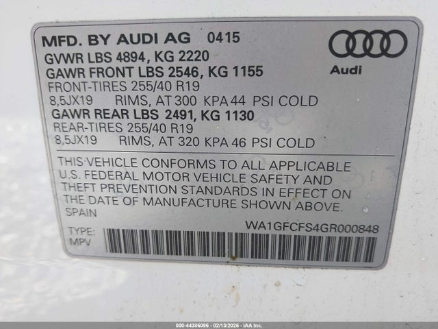 2016 AUDI Q3 WA1GFCFS4GR000848 Photo 8