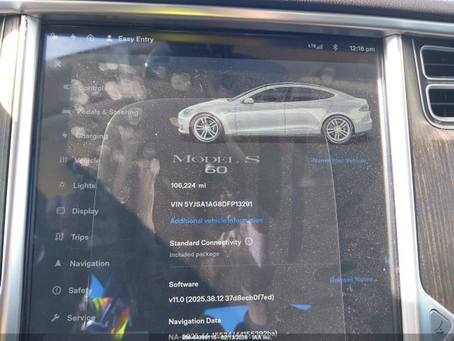 2013 Tesla Model S მანქანა იყიდება აუქციონზე, vin: 5YJSA1AG8DFP13291, აუქციონის ნომერი: 44386115