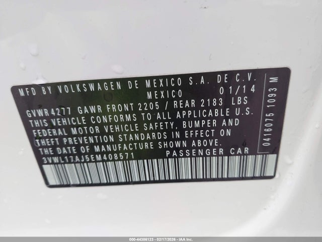3VWL17AJ5EM408571 Volkswagen Jetta 1.8t Sel