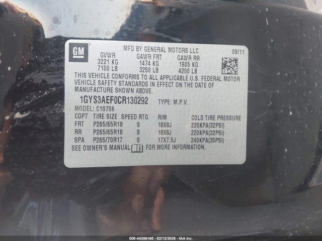 2012 CADILLAC ESCALADE 1GYS3AEF0CR130292 Photo 8