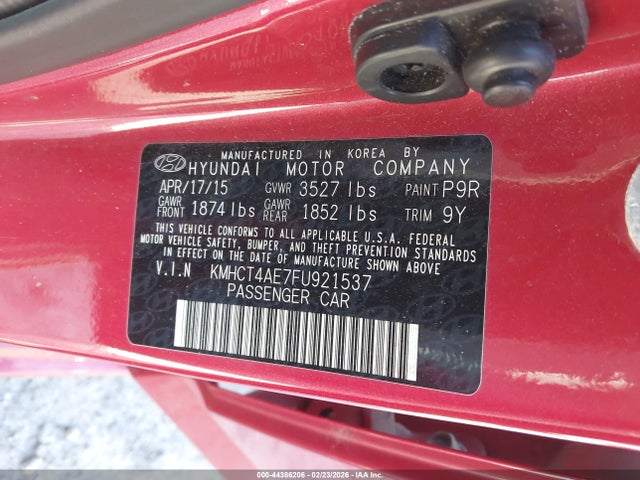 Hyundai ACCENT GLS 2015 KMHCT4AE7FU921537 Image 9