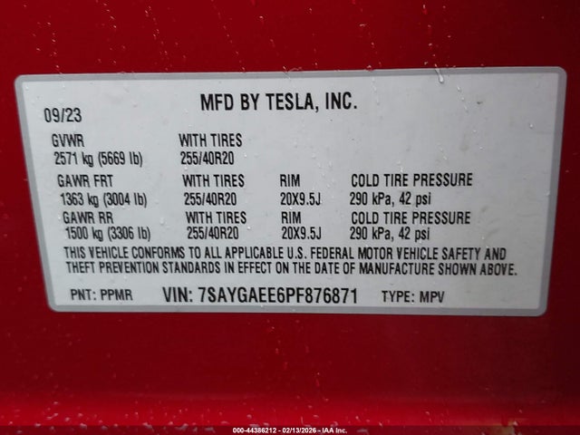 2023 TESLA MODEL Y 7SAYGAEE6PF876871 Photo 8
