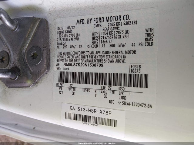 2022 FORD TRANSIT CONNECT NM0LS7S29N1538709 Photo 8