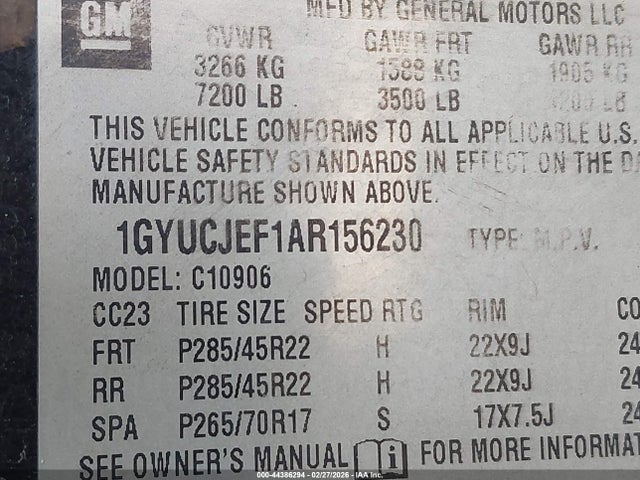 2010 CADILLAC ESCALADE ESV 1GYUCJEF1AR156230 Photo 8