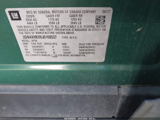 Chevrolet EQUINOX LS 2018 2GNAXHEVXJ6168537 Image 9