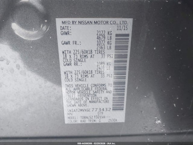 Nissan Rogue Sl 2016 5N1AT2MVXGC773432 Image 9