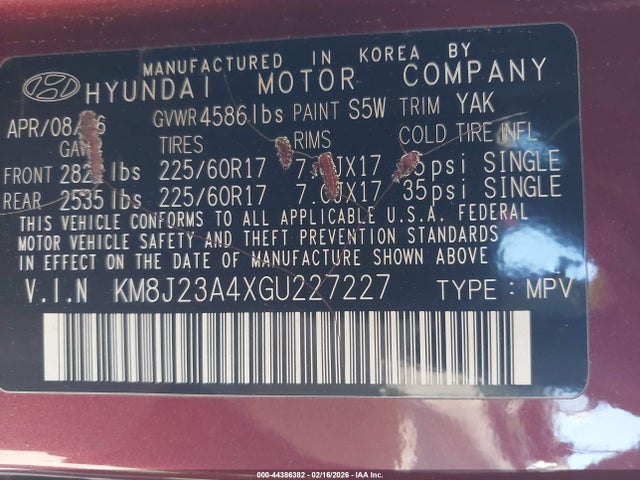 2016 HYUNDAI TUCSON KM8J23A4XGU227227 Photo 8