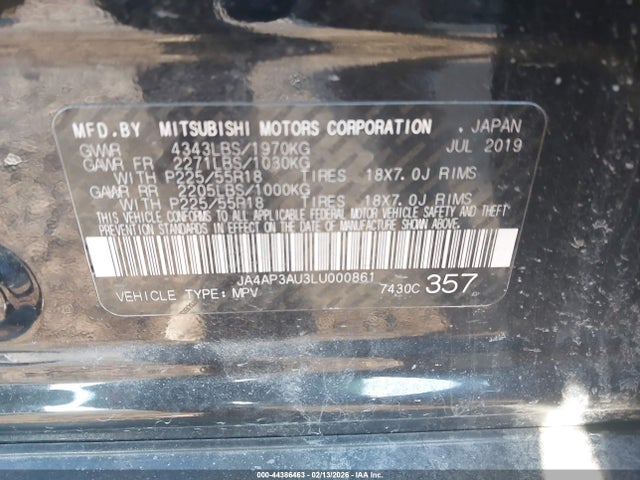 2020 MITSUBISHI OUTLANDER SPORT JA4AP3AU3LU000861 Photo 8