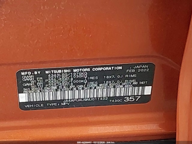 2022 MITSUBISHI OUTLANDER SPORT JA4APUAU9NU011422 Photo 8
