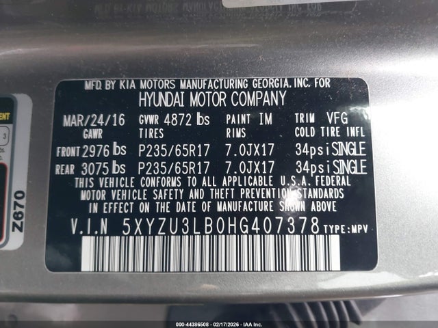 2017 HYUNDAI SANTA FE SPORT 5XYZU3LB0HG407378 Photo 8