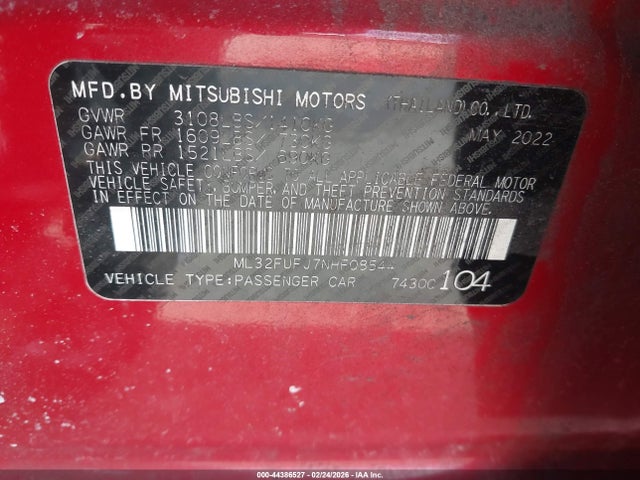 ML32FUFJ7NHF08544 Mitsubishi Mirage G4 Es