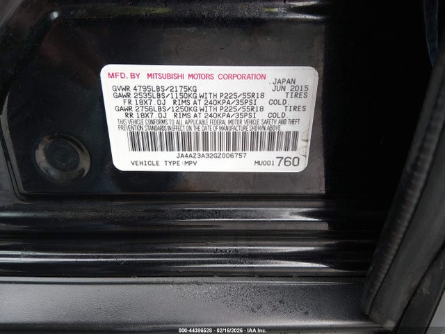 2016 MITSUBISHI OUTLANDER JA4AZ3A32GZ006757 Photo 8